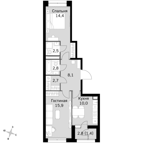 Купить квартиру в ЖК Sky Garden в Москве. Вариант № 112010, 0, площадь -  квм, цена 26796080 рублей