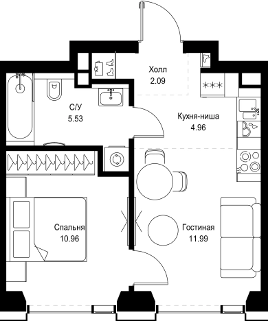 Купить однокомнатную квартиру в новостройках у метро Давыдково в Москве. Вариант № 10349228, 0, площадь - квм, цена 23613238 рублей