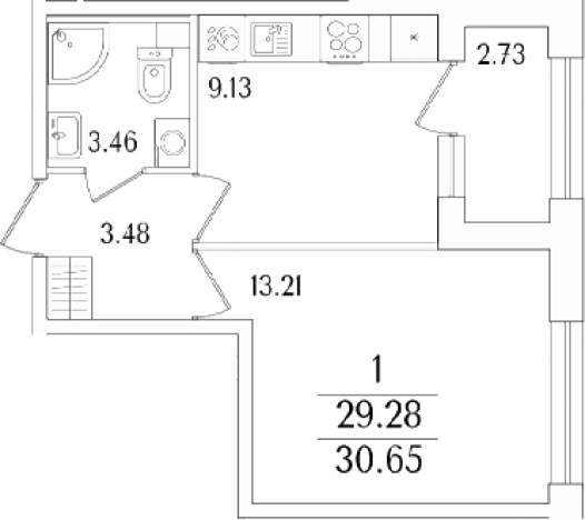 Купить однокомнатную квартиру в новостройках у метро Выборгская в Санкт-Петербурге. Вариант № 6232506, 0, площадь -  квм, цена 9916195 рублей