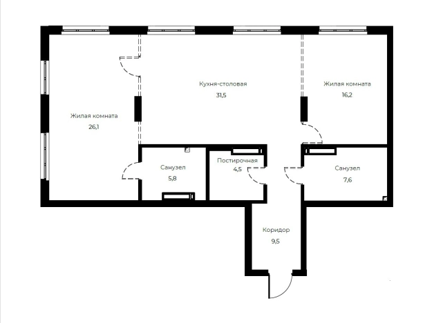 Купить трехкомнатную квартиру в новостройках на улице Богданова в Пензе. Вариант № 1302267, 0, площадь -  квм, цена 13466400 рублей