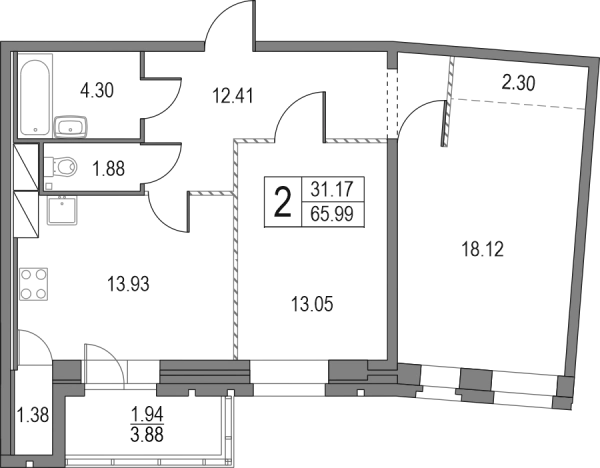 Купить двухкомнатную квартиру в новостройках в ЖК Приморский квартал в Санкт-Петербурге. Вариант № 4136313, 0, площадь - квм, цена 19381522 рублей