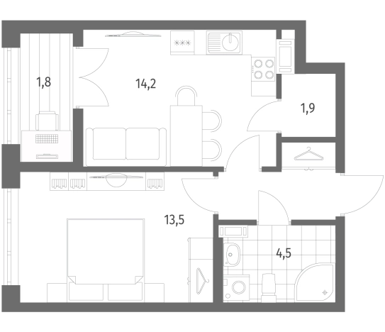 Купить однокомнатную квартиру в новостройках на улице бульвар Белых Ночей в Ленинградской области. Вариант № 5551861, 0, площадь -  квм, цена 6757000 рублей