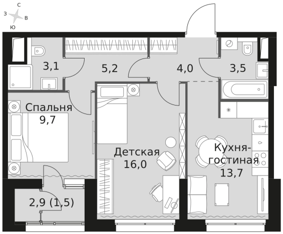 Купить квартиру в ЖК Sky Garden в Москве. Вариант № 182877, 0, площадь -  квм, цена 27420120 рублей
