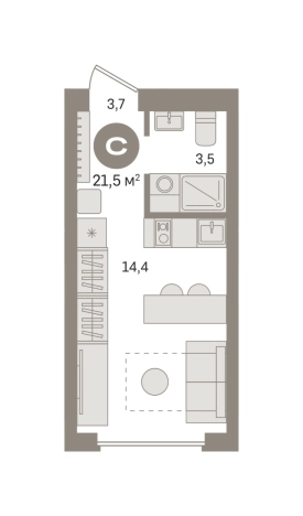Купить Студию в новостройках у метро Домодедовская в Московской области. Вариант № 8555491, 0, площадь - квм, цена 5180000 рублей