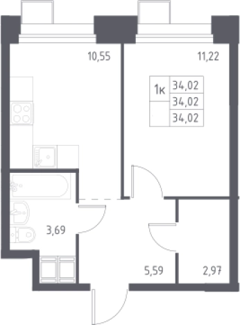 Купить однокомнатную квартиру в ЖК Тропарево парк в Москве. Вариант № 3587874, 0, площадь -  квм, цена 8651904 рублей