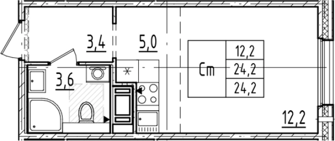 Купить Студию в новостройках у метро Ладожская в Санкт-Петербурге. Вариант № 6244308, 0, площадь -  квм, цена 8420002 рублей