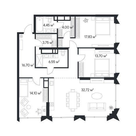 Купить квартиру в районе Нагатино-Садовники в Москве. Вариант № 8041081, 0, площадь -  квм, цена 70528802 рублей