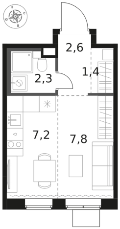 Купить однокомнатную квартиру в ЖК 1-й Химкинский в Химках. Вариант № 9701577, 0, площадь -  квм, цена 6595545 рублей