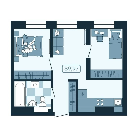 Купить двухкомнатную квартиру в новостройках в ЖК Соболь в Владивостоке. Вариант № 5548264, 0, площадь -  квм, цена 7210588 рублей