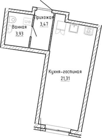 Купить Студию в новостройках в Мурине. Вариант № 8928400, 0, площадь -  квм, цена 5004419 рублей