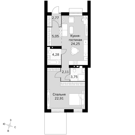 . Вариант № 114349, 0, площадь - 65.12 квм, цена 16828704 рублей