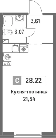 Купить Студию в новостройках на улице проспект Авиаторов Балтики в Мурине. Вариант № 8065170, 0, площадь -  квм, цена 6500053 рублей