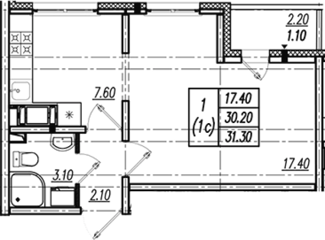 Купить однокомнатную квартиру в ЖК Цветной город в Санкт-Петербурге. Вариант № 8093143, 0, площадь -  квм, цена 5538660 рублей