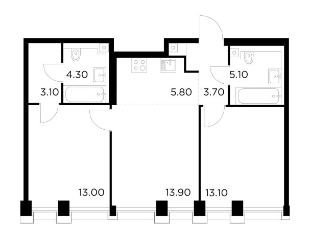 Купить трехкомнатную квартиру у метро Балтийская в Москве. Вариант № 9104396, 1, площадь -  квм, цена 32624900 рублей