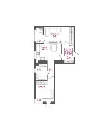 Купить двухкомнатную квартиру в новостройках на улице Терновского в Пензе. Вариант № 140720, 0, площадь - квм, цена 5442550 рублей