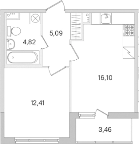 Купить двухкомнатную квартиру у метро Проспект Большевиков в Ленинградской области. Вариант № 8488648, 0, площадь - квм, цена 6312406 рублей