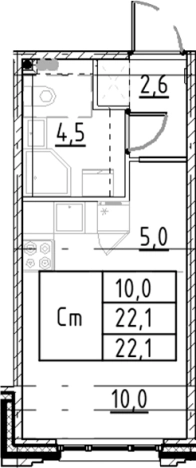 Купить квартиру в новостройках у метро Купчино в Санкт-Петербурге. Вариант № 7597818, 0, площадь -  квм, цена 5133056 рублей