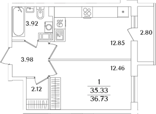 Купить двухкомнатную квартиру в новостройках на улице Тамбасова в Санкт-Петербурге. Вариант № 6713180, 0, площадь -  квм, цена 11492840 рублей
