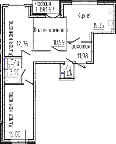 Купить четырехкомнатную квартиру в новостройках у метро Парнас в Сертолове. Вариант № 6054569, 0, площадь -  квм, цена 12077468 рублей