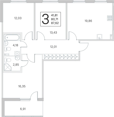 Купить многокомнатную квартиру в новостройках в ЖК Любоград в Стрельне в Санкт-Петербурге. Вариант № 6866362, 0, площадь -  квм, цена 18999134 рублей