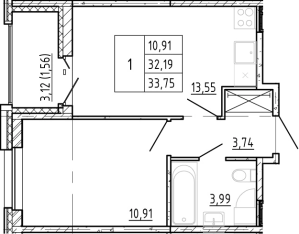 Купить двухкомнатную квартиру в ЖК Полис Новоселье в Ленинградской области. Вариант № 137260, 0, площадь -  квм, цена 5738888 рублей