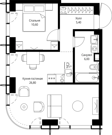 Купить однокомнатную квартиру на вторичке в ЖК City Bay в Москве. Вариант № 9940607, 0, площадь -  квм, цена 23616614 рублей