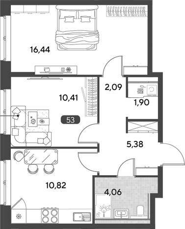 Купить двухкомнатную квартиру в Калужской области. Вариант № 120486, 0, площадь -  квм, цена 5969298 рублей