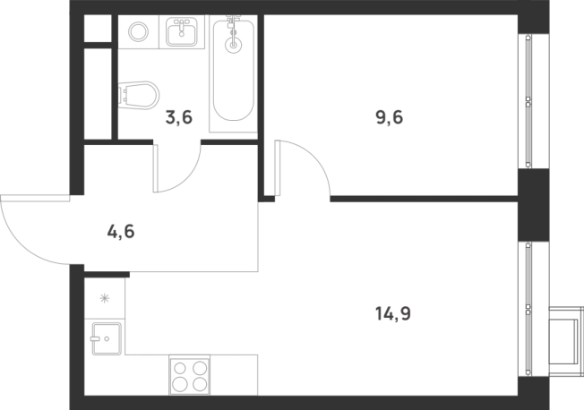 . Вариант № 10414840, 0, площадь - 32.7 квм, цена 9700000 рублей