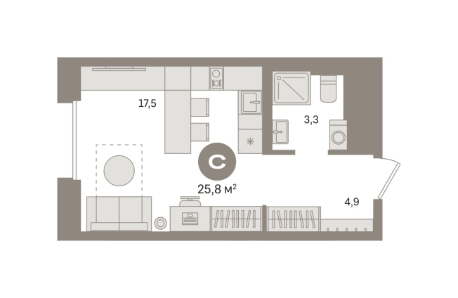 Купить Студию в ЖК Квартал Герцена в Москве. Вариант № 116904, 0, площадь -  квм, цена 10520000 рублей
