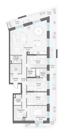 Купить квартиру в ЖК FORIVER в Москве. Вариант № 91533, 0, площадь -  квм, цена 112570000 рублей