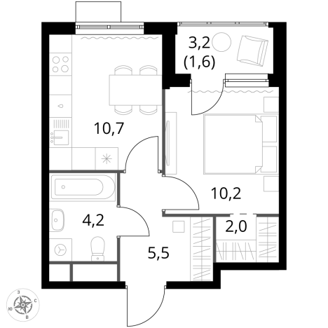 Купить однокомнатную квартиру у метро Физтех в Химках. Вариант № 9973389, 0, площадь -  квм, цена 8621820 рублей