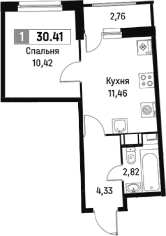 Купить однокомнатную квартиру в ЖК Авиатор в Мурине. Вариант № 6211770, 0, площадь -  квм, цена 5726553 рублей