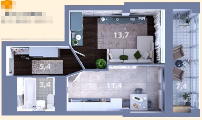 Купить однокомнатную квартиру в районе Центральный в Набережных Челнах. Вариант № 141702, 1, площадь -  квм, цена 6186059 рублей