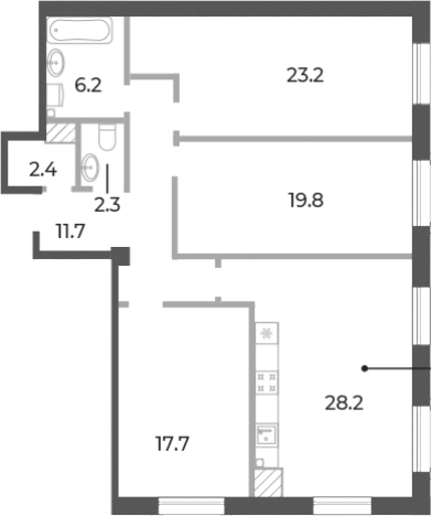 Купить четырехкомнатную квартиру в районе Петроградский в Санкт-Петербурге. Вариант № 5254600, 0, площадь -  квм, цена 63382360 рублей