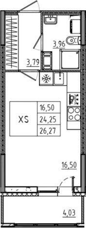 Купить Студию в новостройках у метро Улица Дыбенко в Ленинградской области. Вариант № 6217418, 0, площадь -  квм, цена 4167932 рублей