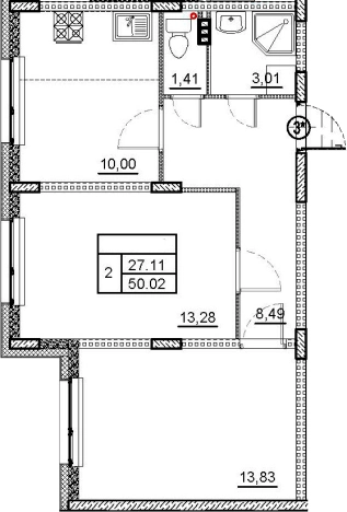 Купить двухкомнатную квартиру на улице Кутышева в Ленинградской области. Вариант № 4135969, 0, площадь -  квм, цена 6627600 рублей