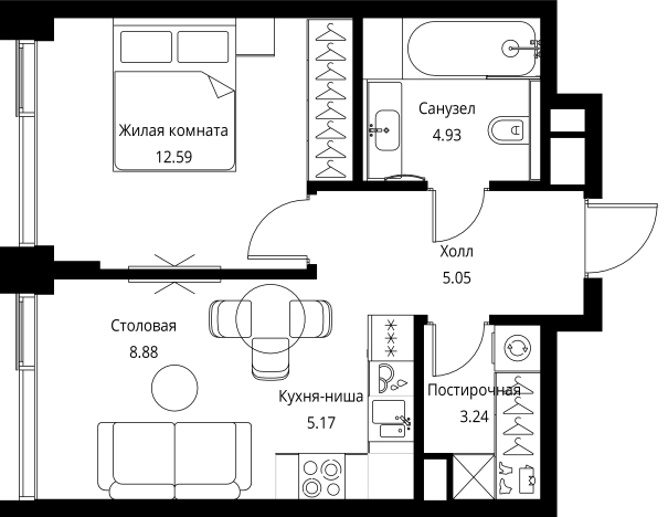 Купить однокомнатную квартиру в новостройках на улице Волоколамское шоссе в Москве. Вариант № 141870, 0, площадь -  квм, цена 21999850 рублей