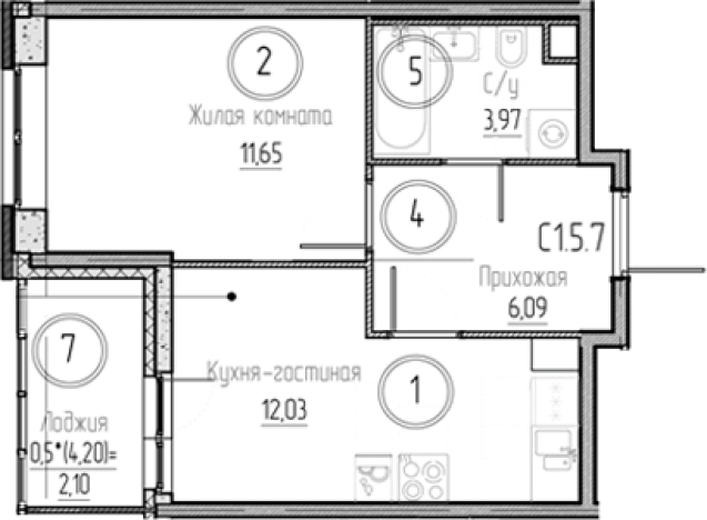Купить однокомнатную квартиру в ЖК Verba в Ленинградской области. Вариант № 8931035, 0, площадь - квм, цена 5258679 рублей