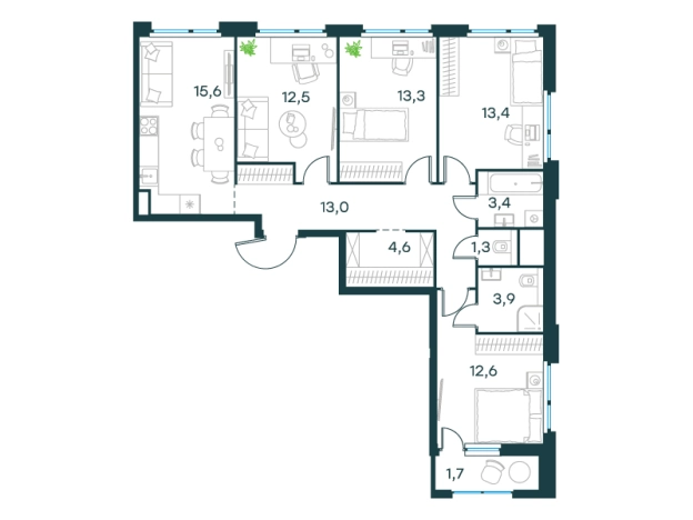 Купить четырехкомнатную квартиру в Химках. Вариант № 9065829, 0, площадь -  квм, цена 37147982 рублей
