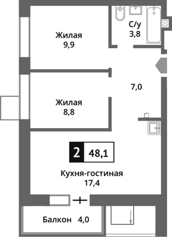 Купить трехкомнатную квартиру в Микрорайоне Новые Химки, Химки в Химках. Вариант № 115307, 0, площадь -  квм, цена 7959052 рублей