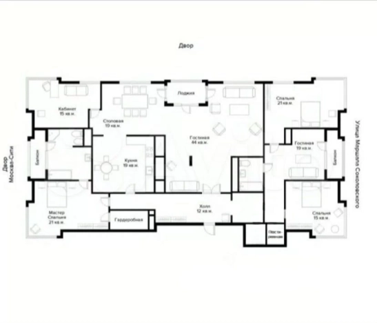 Купить квартиру в Москве. Вариант № 9229706, 12, площадь -  квм, цена 87000000 рублей