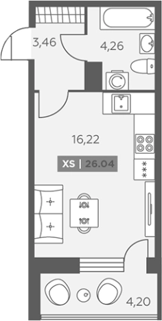 Купить квартиру в ЖК Аквилон RekaPark в Ленинградской области. Вариант № 6217603, 0, площадь -  квм, цена 4784692 рублей