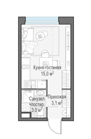 Купить Студию в ЖК Белый Grad в Мытищах. Вариант № 166559, 0, площадь -  квм, цена 5520000 рублей