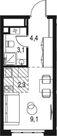 Купить квартиру в ЖК Level Южнопортовая в Москве. Вариант № 104283, 0, площадь -  квм, цена 8093263 рублей