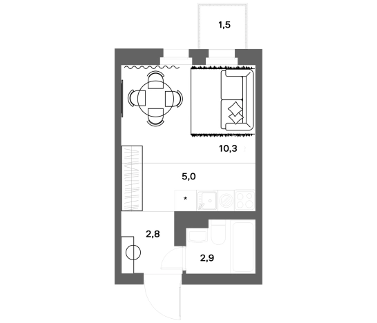 Купить Студию в новостройках у метро Девяткино в Ленинградской области. Вариант № 7830149, 0, площадь -  квм, цена 4300000 рублей