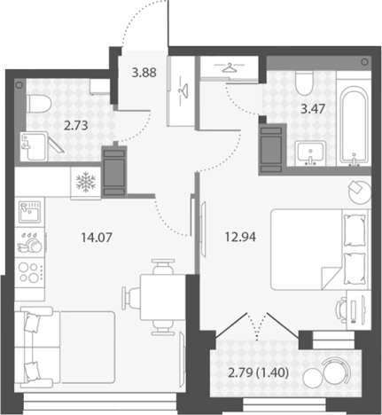 Купить двухкомнатную квартиру в новостройках в ЖК Цивилизация на Неве в Санкт-Петербурге. Вариант № 7851236, 0, площадь -  квм, цена 13181862 рублей