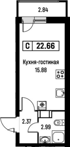 Купить Студию на улице Екатерининская в Мурине. Вариант № 8062465, 0, площадь -  квм, цена 4880259 рублей
