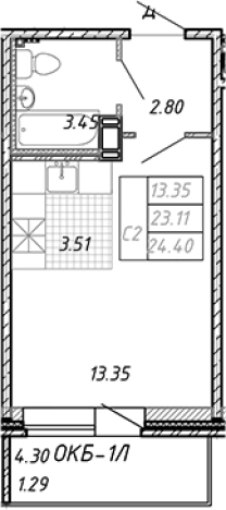 Купить Студию в Ленинградской области. Вариант № 75472, 0, площадь -  квм, цена 4145200 рублей