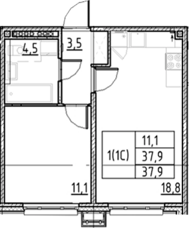 Купить двухкомнатную квартиру в новостройках у метро Купчино в Санкт-Петербурге. Вариант № 9328437, 0, площадь -  квм, цена 9942723 рублей