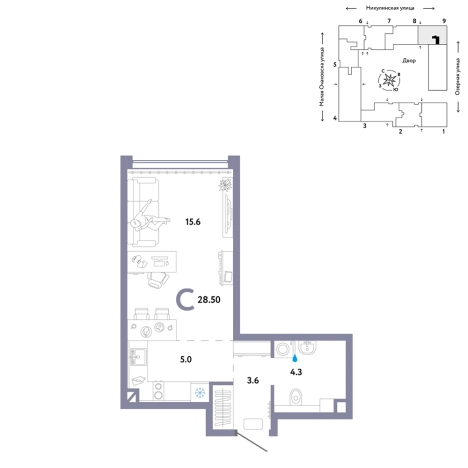 Купить однокомнатную квартиру в новостройках в ЗАО в Москве. Вариант № 10356850, 0, площадь -  квм, цена 23890000 рублей
